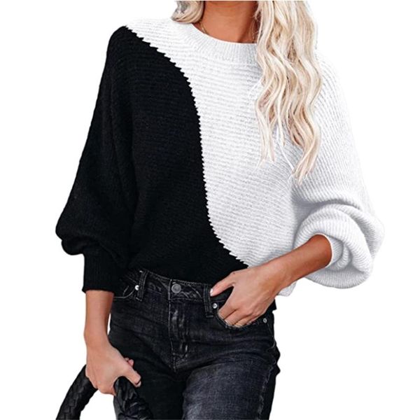 women's sweaters pullovers fashion o-neck batwing sleeve knit sweater patchwork knitted jumper fall winter warm, White;black
women's sweaters pullovers fashion o-neck batwing sleeve knit sweater patchwork knitted jumper fall winter warm, White;black