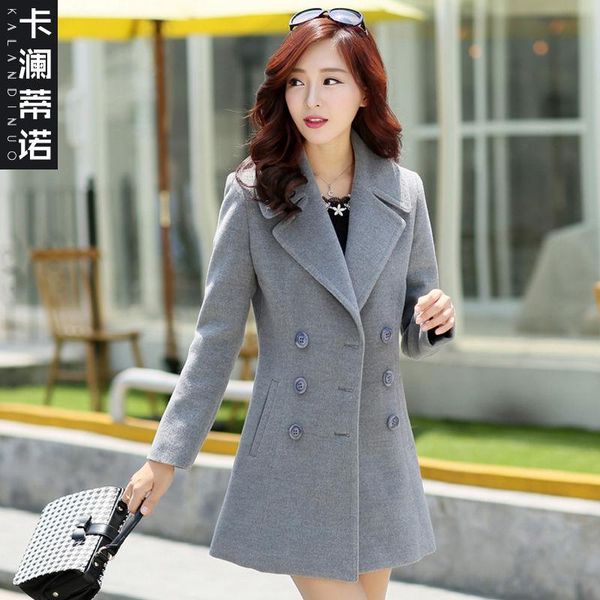women's wool & blends plus size korean woolen coat women 2021 spring autumn slim long-sleeved outwear solid double-breasted female jack, Black
women's wool & blends plus size korean woolen coat women 2021 spring autumn slim long-sleeved outwear solid double-breasted female jack, Black