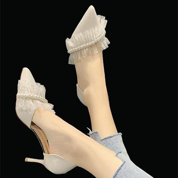 wedding shoes 2021 fashion lace pearl high heels sandals women thin heel string bead slip-on pointed toe single shoe pumps, Black
wedding shoes 2021 fashion lace pearl high heels sandals women thin heel string bead slip-on pointed toe single shoe pumps, Black