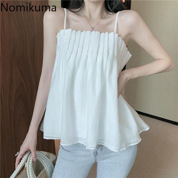 women's tanks & camis nomikuma 2021 summer women seet korean pleated strapless sling vest sleeveless slash neck camisole 6a454, White
women's tanks & camis nomikuma 2021 summer women seet korean pleated strapless sling vest sleeveless slash neck camisole 6a454, White
