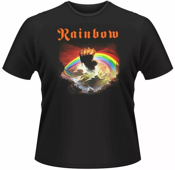 official rainbow t shirt rising classic mens rock tee black licensed new, White;black
official rainbow t shirt rising classic mens rock tee black licensed new, White;black