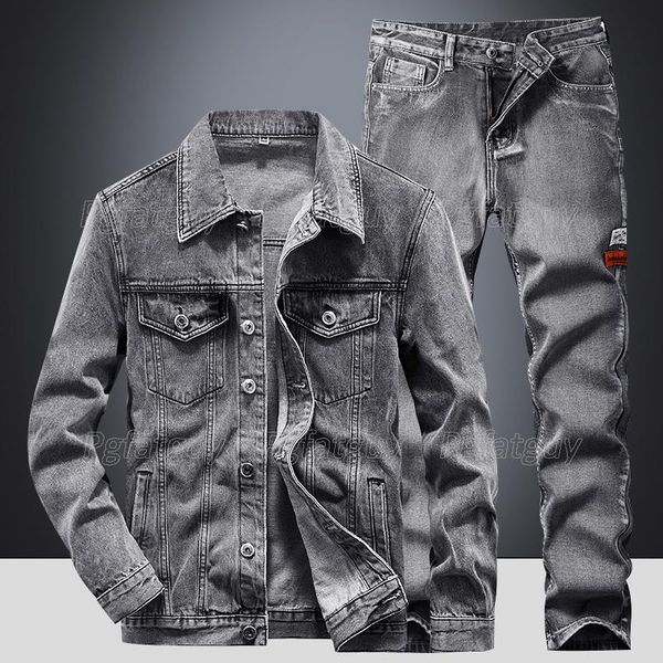 men's tracksuits simple casual sets spring autumn solid color long sleeve denim jacket and jeans fashion slim male two piece set -4xl, Gray
men's tracksuits simple casual sets spring autumn solid color long sleeve denim jacket and jeans fashion slim male two piece set -4xl, Gray