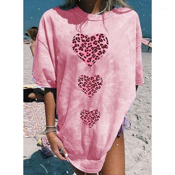women's t-shirt pink leopard love print shirts women summer vintage harajuku graphic t shirt y2k short sleeve o neck casual loose tee, White
women's t-shirt pink leopard love print shirts women summer vintage harajuku graphic t shirt y2k short sleeve o neck casual loose tee, White