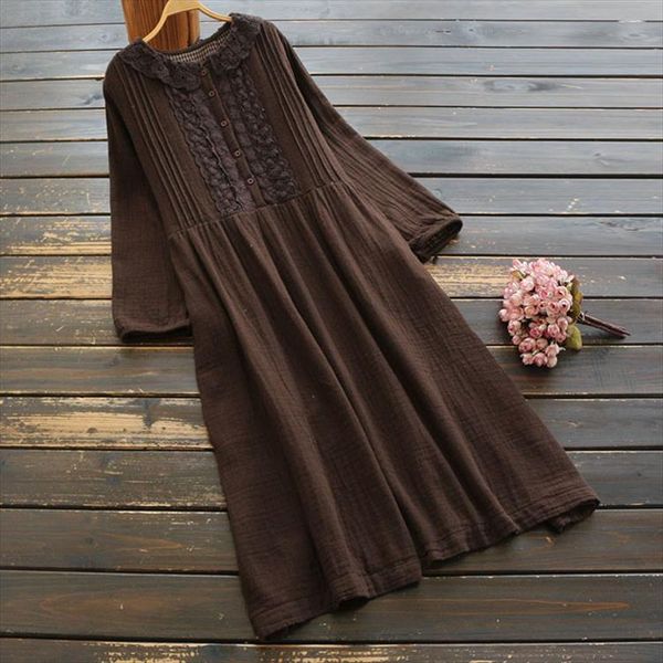vintage lace peter pan womens dresses collar floral patchwork cotton yarn long sleeve dress spring, Black;gray
vintage lace peter pan womens dresses collar floral patchwork cotton yarn long sleeve dress spring, Black;gray