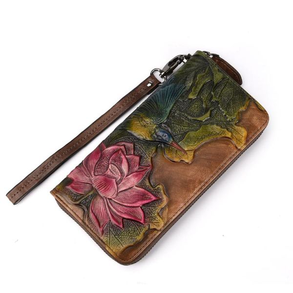 wallets women's vintage long wallet zip flower pattern multi-card genuine leather, Red;black
wallets women's vintage long wallet zip flower pattern multi-card genuine leather, Red;black