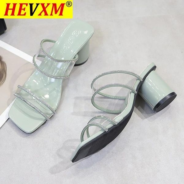 women slides 7cm high heels transparent mules summer female crystal green sandals lady square toe low slippers shoes, Black
women slides 7cm high heels transparent mules summer female crystal green sandals lady square toe low slippers shoes, Black