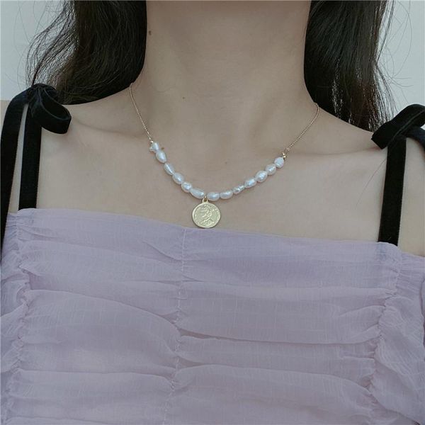 pendant necklaces coin necklace for women imitation pearl clavicle chain short female 2021 fashion jewelry gold color simple, Silver
pendant necklaces coin necklace for women imitation pearl clavicle chain short female 2021 fashion jewelry gold color simple, Silver