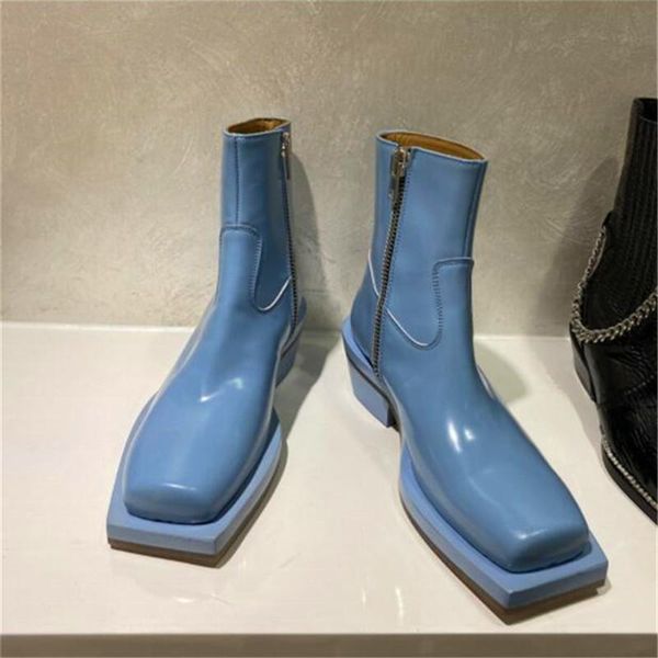 boots style square toe leather shoes with thick soles and high fashion autumn winter women's high-heeled boo, Black
boots style square toe leather shoes with thick soles and high fashion autumn winter women's high-heeled boo, Black