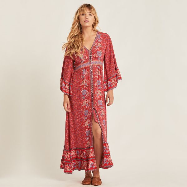 boho red loose maxi dress women vneck vintage chic dresses summer clothes beach party floral hippie long dress a638 210416, White;black
boho red loose maxi dress women vneck vintage chic dresses summer clothes beach party floral hippie long dress a638 210416, White;black