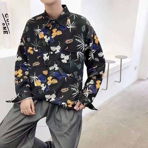 men's casual shirts shirtlong sleeve korean printed hawaiian beach shirt xsic, White;black
men's casual shirts shirtlong sleeve korean printed hawaiian beach shirt xsic, White;black