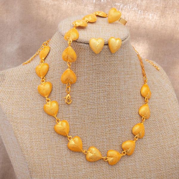 earrings & necklace 24k jewelry sets heart pendant chains and rings for women girls dubai gold color african birthday party set, Silver
earrings & necklace 24k jewelry sets heart pendant chains and rings for women girls dubai gold color african birthday party set, Silver