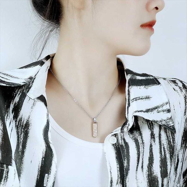pendant necklaces gj29 japanese and korean fashion stainless steel geometric long strip trend creative personality couple necklace, Silver
pendant necklaces gj29 japanese and korean fashion stainless steel geometric long strip trend creative personality couple necklace, Silver