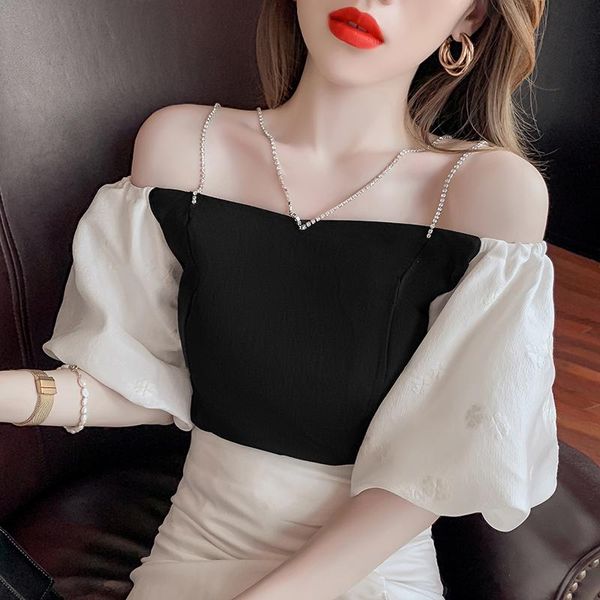 women's blouses & shirts coigarsam short shirt womens summer puff sleeve zipper v-neck women white black 020
women's blouses & shirts coigarsam short shirt womens summer puff sleeve zipper v-neck women white black 020