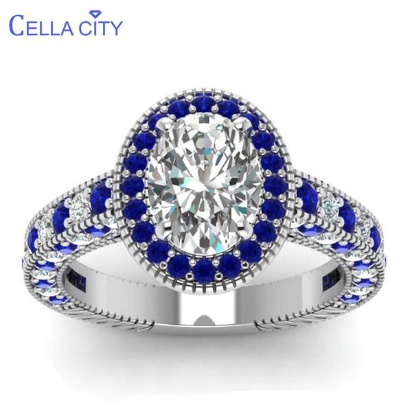 cluster rings cellacity classic silver 925 ring for women luxury jewelry with gemstones oval shaped zircon sapphire female party gift, Golden;silver
cluster rings cellacity classic silver 925 ring for women luxury jewelry with gemstones oval shaped zircon sapphire female party gift, Golden;silver