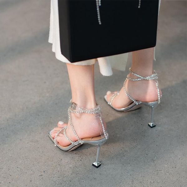 sandals ladies high heels blingbling crystal narrow straps summer rhinestone ankle flip flops opened toe 2021 silver gold, Black
sandals ladies high heels blingbling crystal narrow straps summer rhinestone ankle flip flops opened toe 2021 silver gold, Black