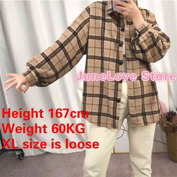 junelove female spring street blouse shirts vintage oversized plaid flannel boyfriend tunic shirt for women casual korean, White
junelove female spring street blouse shirts vintage oversized plaid flannel boyfriend tunic shirt for women casual korean, White