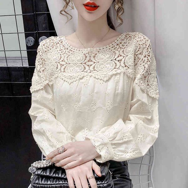 women's blouses & shirts sweet ivory lace patchwork cotton pull-over long sleeved for women hollow out 1cu6, White
women's blouses & shirts sweet ivory lace patchwork cotton pull-over long sleeved for women hollow out 1cu6, White