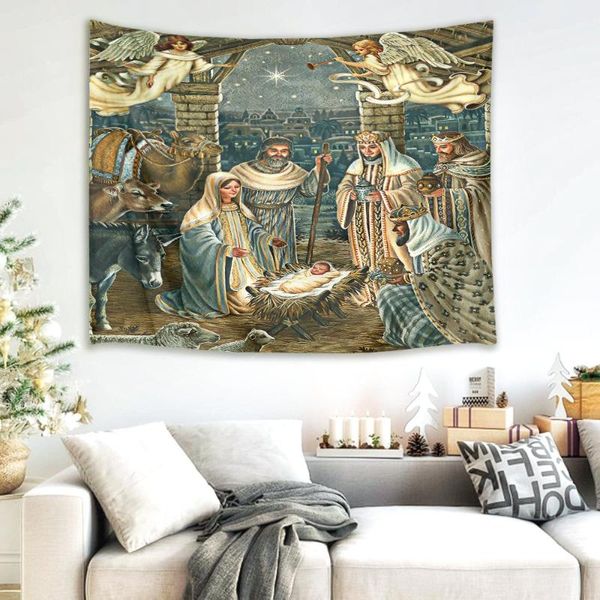 tapestries nativity scene tapestry jesus christ birth in manger wall hanging angel and three wise men
tapestries nativity scene tapestry jesus christ birth in manger wall hanging angel and three wise men