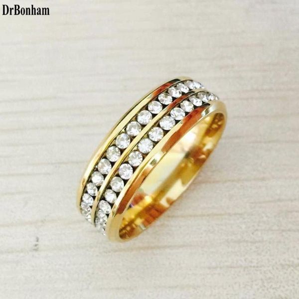 cluster rings two row crystal ring for women gold-color stainless steel wedding elegant anel, Golden;silver
cluster rings two row crystal ring for women gold-color stainless steel wedding elegant anel, Golden;silver