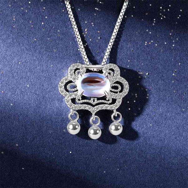 tassel necklace, simple korean version ruyi ping'an lock, moonstone, birthday bell, 925 silver clavicle chain, female, Black
tassel necklace, simple korean version ruyi ping'an lock, moonstone, birthday bell, 925 silver clavicle chain, female, Black