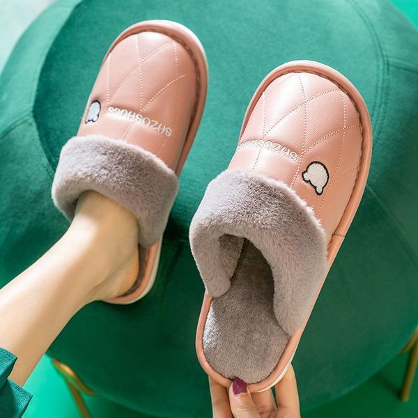 winter house fur slippers for women warm plush bedroom flat couples shoes non-slip pu indoor furry slipers, Black
winter house fur slippers for women warm plush bedroom flat couples shoes non-slip pu indoor furry slipers, Black