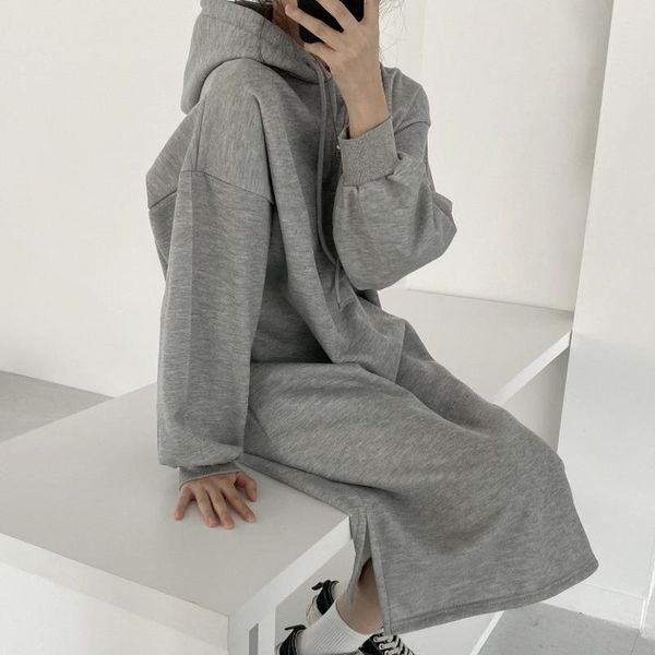 casual dresses lazy autumn loose bottom fleece grey drawstring hooded sweater dress women puff sleeve split wild black hoodies vestidos, Black;gray
casual dresses lazy autumn loose bottom fleece grey drawstring hooded sweater dress women puff sleeve split wild black hoodies vestidos, Black;gray