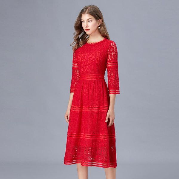 casual dresses spring fall womens clothing , female high waisted 3/4 sleeve lace mid calf dress koran elegant 4xl long for woman, Black;gray
casual dresses spring fall womens clothing , female high waisted 3/4 sleeve lace mid calf dress koran elegant 4xl long for woman, Black;gray