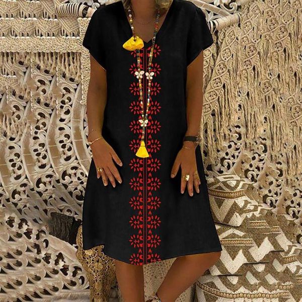 casual dresses summer dress women's fashion v-neck short-sleeved printed plus size women clothing beach, Black;gray
casual dresses summer dress women's fashion v-neck short-sleeved printed plus size women clothing beach, Black;gray
