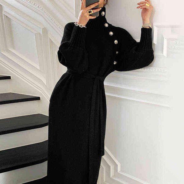 winter turtleneck buttons women knitted dress elegant full sleeve lace-up female thicken long dress for sweater autumn 2021 new g1214, Black;gray
winter turtleneck buttons women knitted dress elegant full sleeve lace-up female thicken long dress for sweater autumn 2021 new g1214, Black;gray