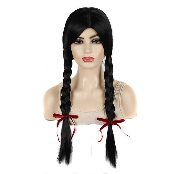 bow double split wig double triple braid student sister good girl braid headgear, Black
bow double split wig double triple braid student sister good girl braid headgear, Black
