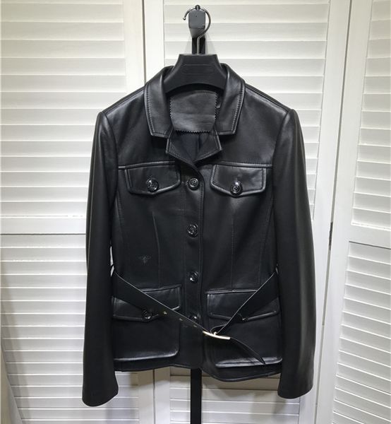 women's jackets european 2021 spring fashion genuine chic with a belt sheep bicycle g105, Black;brown
women's jackets european 2021 spring fashion genuine chic with a belt sheep bicycle g105, Black;brown