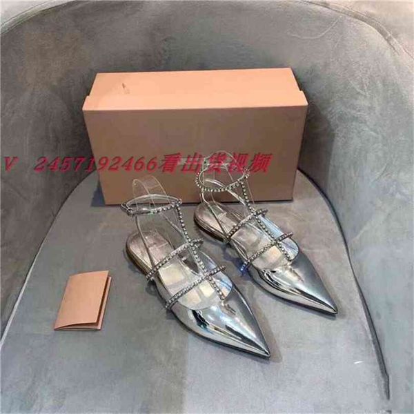 2021 sandals miu buckle pointed rhinestone silver sheepskin + genuine leather big sole miao family flat bottom baotou back empty women', Black
2021 sandals miu buckle pointed rhinestone silver sheepskin + genuine leather big sole miao family flat bottom baotou back empty women', Black