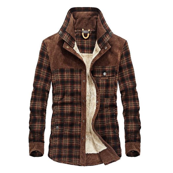men's plaid warm jacket fleece thick army coat autumn winter jacket men slim fit clothing mens brand clothing 211009, Black;brown
men's plaid warm jacket fleece thick army coat autumn winter jacket men slim fit clothing mens brand clothing 211009, Black;brown