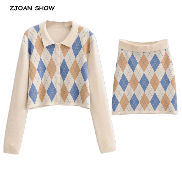 90s vintage argyle plaid knitted cardigan preppy style korea clothing sweater package hips mini skirt 1 set y2k knitwear 210429, White
90s vintage argyle plaid knitted cardigan preppy style korea clothing sweater package hips mini skirt 1 set y2k knitwear 210429, White