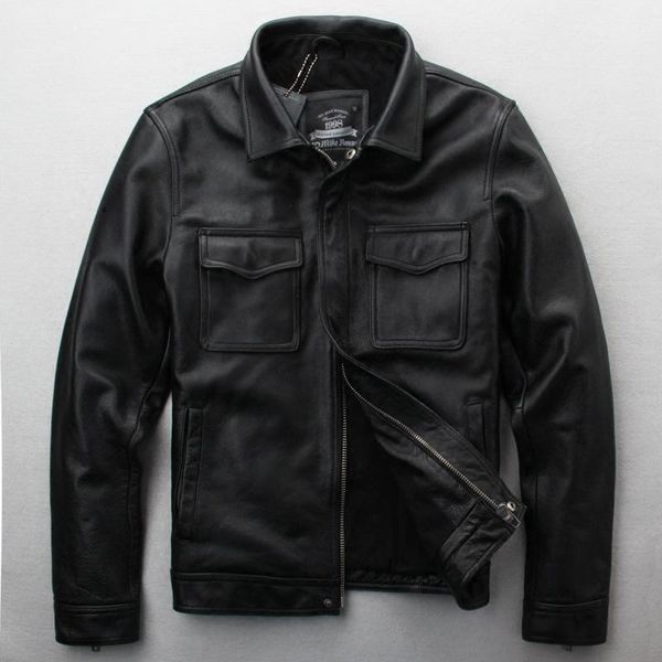 men's leather & faux jacket men korean vintage genuine coat real cow jackets streetwear motorcycle black yy483
men's leather & faux jacket men korean vintage genuine coat real cow jackets streetwear motorcycle black yy483