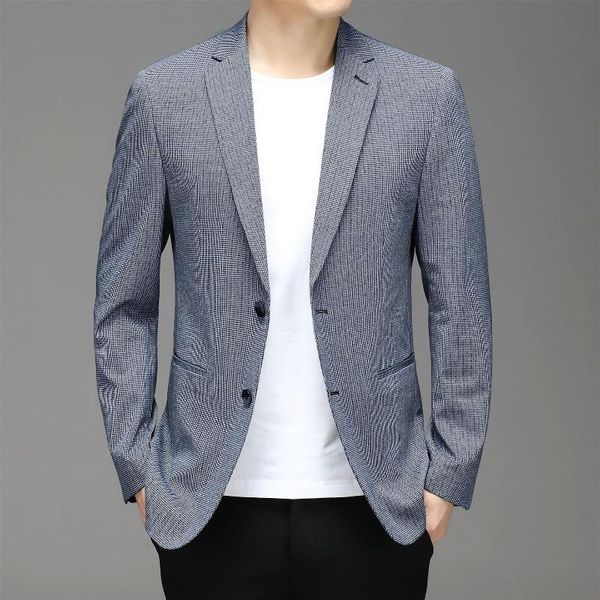 men's suits & blazers 2021 spring suit plaid non iron casual small coat fashion, White;black
men's suits & blazers 2021 spring suit plaid non iron casual small coat fashion, White;black