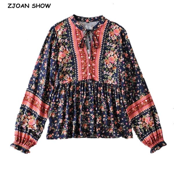 women's blouses & shirts bohemia bandage open buttons v neck floral print women shirt holiday contrast color loose long sleeve blo, White
women's blouses & shirts bohemia bandage open buttons v neck floral print women shirt holiday contrast color loose long sleeve blo, White
