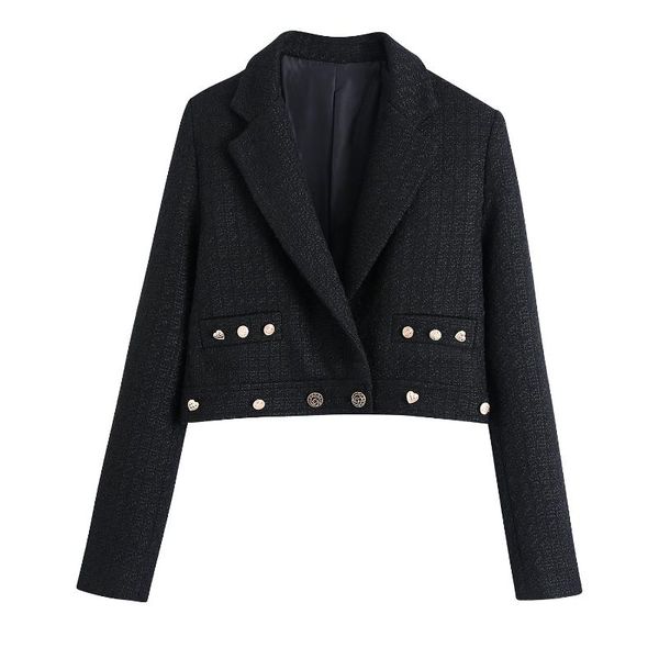 women's suits & blazers blsqr buttons elegant crop women vintage chic casual blazer coat office lady 2021 streetwear fashion jackets f, White;black
women's suits & blazers blsqr buttons elegant crop women vintage chic casual blazer coat office lady 2021 streetwear fashion jackets f, White;black