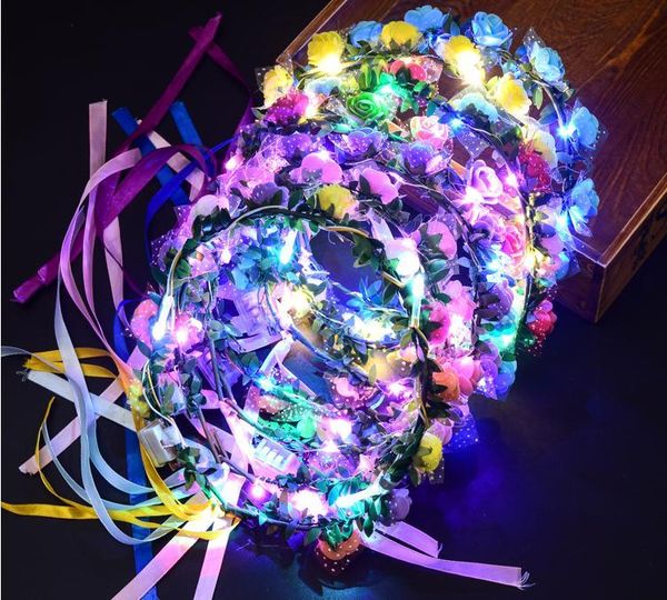 colorful led light glowing flower headband flashing garland wreath women girls headwear halloween glow party supplies sn1179 decoration
colorful led light glowing flower headband flashing garland wreath women girls headwear halloween glow party supplies sn1179 decoration