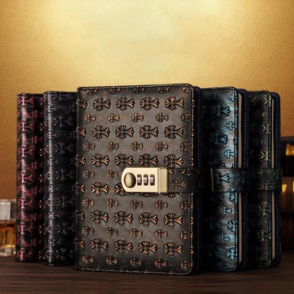 vintage notebook a5 diary lockable notebooks pu leather planner school supplies journal with password lock notepads, Purple;pink
vintage notebook a5 diary lockable notebooks pu leather planner school supplies journal with password lock notepads, Purple;pink