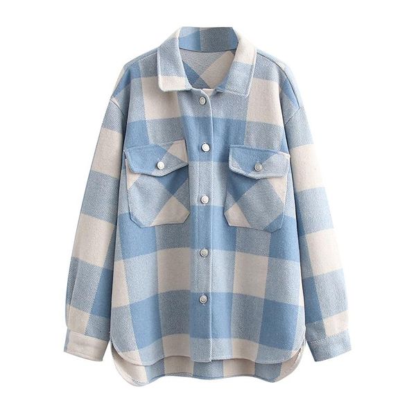 women's jackets women 2022 fashion pockets plaid shirts style coat retro long sleeve loose asymmetrical hem outerwear streetwear, Black;brown
women's jackets women 2022 fashion pockets plaid shirts style coat retro long sleeve loose asymmetrical hem outerwear streetwear, Black;brown