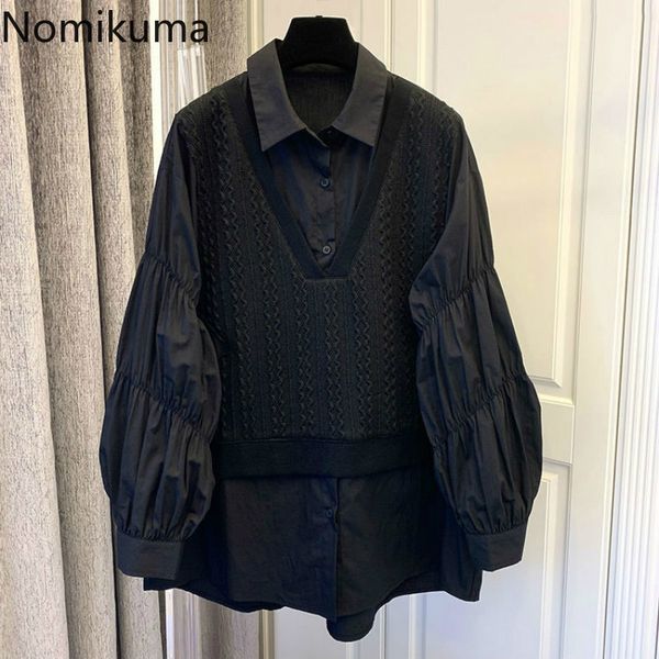 nomikuma vintage twisted knitted patchwork women blouses causal fake 2pieces puff long sleeve blusas 2021 new women shirts 6d179, White
nomikuma vintage twisted knitted patchwork women blouses causal fake 2pieces puff long sleeve blusas 2021 new women shirts 6d179, White