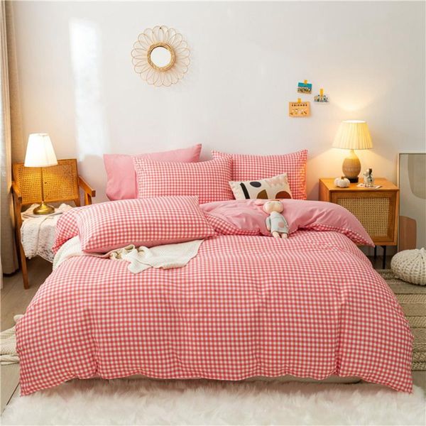 bedding sets fashion grid 3/4pc set with buttons soft duvet cover quilt bed sheet pillowcase full king single
bedding sets fashion grid 3/4pc set with buttons soft duvet cover quilt bed sheet pillowcase full king single