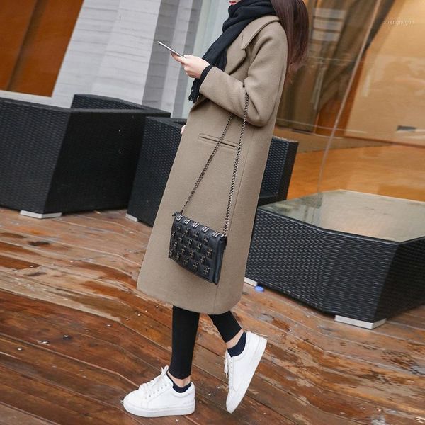 women winter wool long coat outerwear 2021 ladies trench korean fashion female loose plus size windbreaker autumn women's & blends, Black
women winter wool long coat outerwear 2021 ladies trench korean fashion female loose plus size windbreaker autumn women's & blends, Black