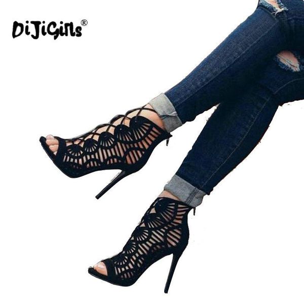 summer sandals women pumps open-toed high heels shoes fashion serpentine pattern belt 11cm thin party shoe, Black
summer sandals women pumps open-toed high heels shoes fashion serpentine pattern belt 11cm thin party shoe, Black