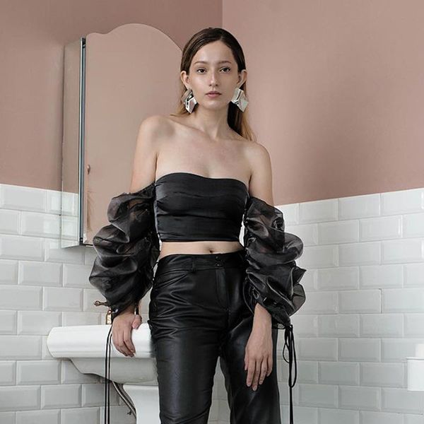 casual dresses women's strapless collar puff long sleeve chiffon shirt 2021 summer fashion tube beach clothes, Black;gray
casual dresses women's strapless collar puff long sleeve chiffon shirt 2021 summer fashion tube beach clothes, Black;gray