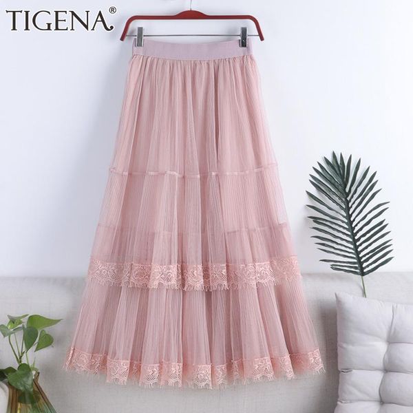 skirts tigena elegant lace tulle maxi skirt women 2021 summer korean cute aesthetic mesh pink a line high waist long female lady, Black
skirts tigena elegant lace tulle maxi skirt women 2021 summer korean cute aesthetic mesh pink a line high waist long female lady, Black