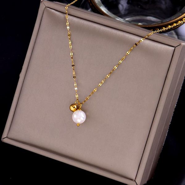 pendant necklaces classic vintage fashion jewelry titanium stainless steel necklace pearl luster bead fashionable among women, Silver
pendant necklaces classic vintage fashion jewelry titanium stainless steel necklace pearl luster bead fashionable among women, Silver