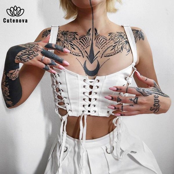 women's tanks & camis cutenova design adjustable strap sleeveless ladies lace up tank 2021 summer women bandage clothing, White
women's tanks & camis cutenova design adjustable strap sleeveless ladies lace up tank 2021 summer women bandage clothing, White