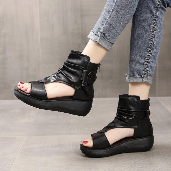 sandals fashion women's shoes, summer casual fashion, high-increased slope heelsandals,soft leather thick-soled fishmouthsandals, Black
sandals fashion women's shoes, summer casual fashion, high-increased slope heelsandals,soft leather thick-soled fishmouthsandals, Black